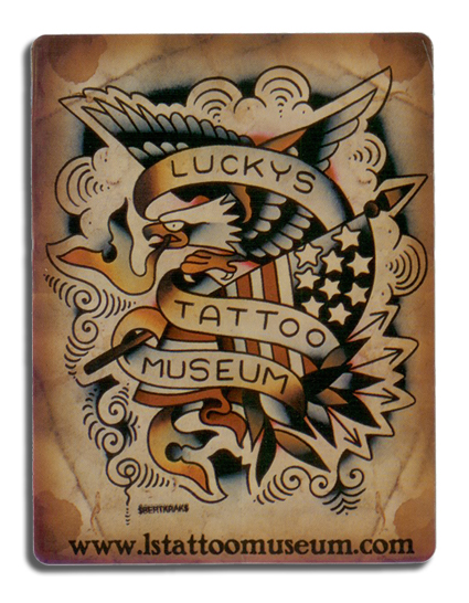 Promotional Sticker for the Lucky Supply Tattoo Museum